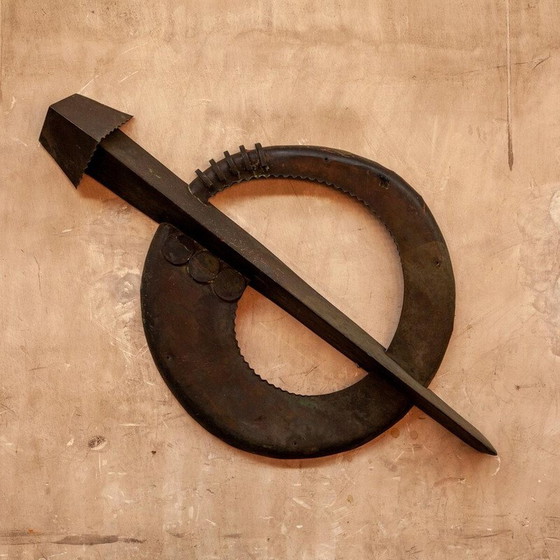 Image 1 of Vintage Art Deco brass wall piece, 1920