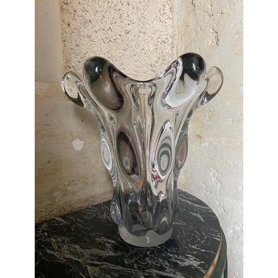 Image 1 of Vintage vase "Giraffe head" from the Vannes crystal factory, 1950