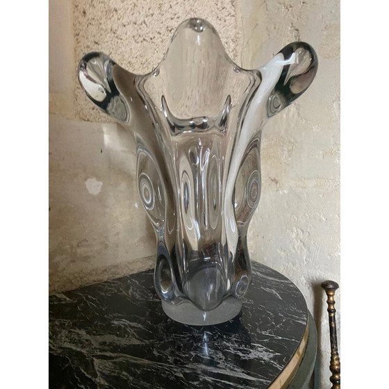 Image 1 of Vintage vase "Giraffe head" from the Vannes crystal factory, 1950