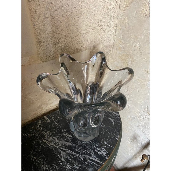 Image 1 of Vintage vase "Giraffe head" from the Vannes crystal factory, 1950