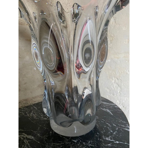 Image 1 of Vintage vase "Giraffe head" from the Vannes crystal factory, 1950