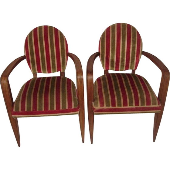Image 1 of Pair of vintage Art Deco armchairs by Jean Pascaud, 1935