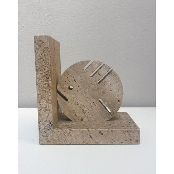 Image 1 of Pair of vintage travertine bookends by Fratelli Mannelli, Italy 1970s