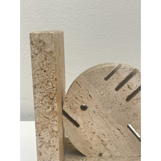 Image 1 of Pair of vintage travertine bookends by Fratelli Mannelli, Italy 1970s