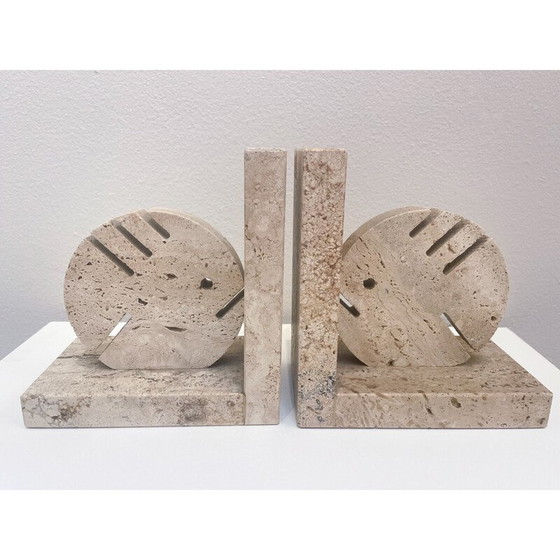 Image 1 of Pair of vintage travertine bookends by Fratelli Mannelli, Italy 1970s