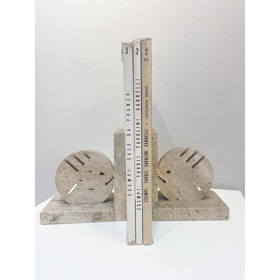 Image 1 of Pair of vintage travertine bookends by Fratelli Mannelli, Italy 1970s