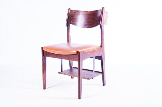 Image 1 of 6x Vintage teak & rosewood design private schoolchairs