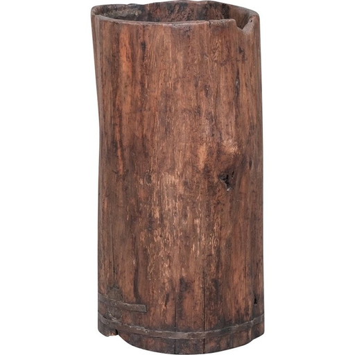 Jardinera vintage de madera y tronco de hierro, Bélgica, 1950