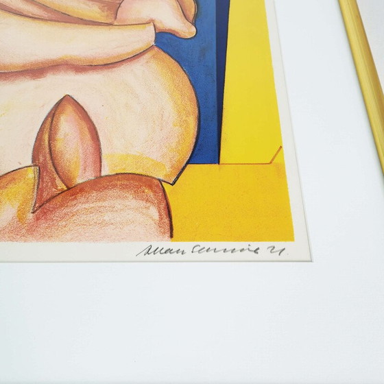 Image 1 of Litografía antigua de Allan Schmidt, Dinamarca, 1971