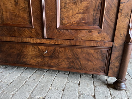 Image 1 of Art Deco Crested Cabinet Walnut