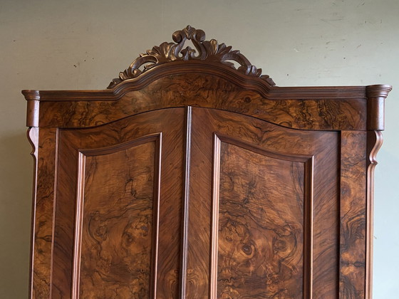 Image 1 of Art Deco Crested Cabinet Walnut