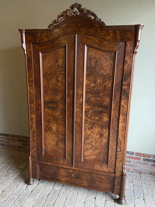 Art Deco Crested Cabinet Walnut