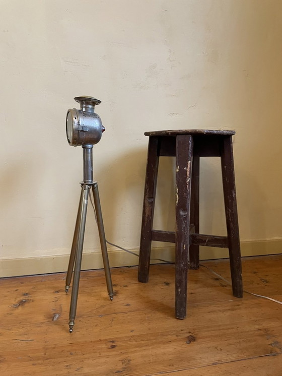 Image 1 of Floor Lamp Floor Lamp Standing Lamp On Old Brass Tripod Fsans