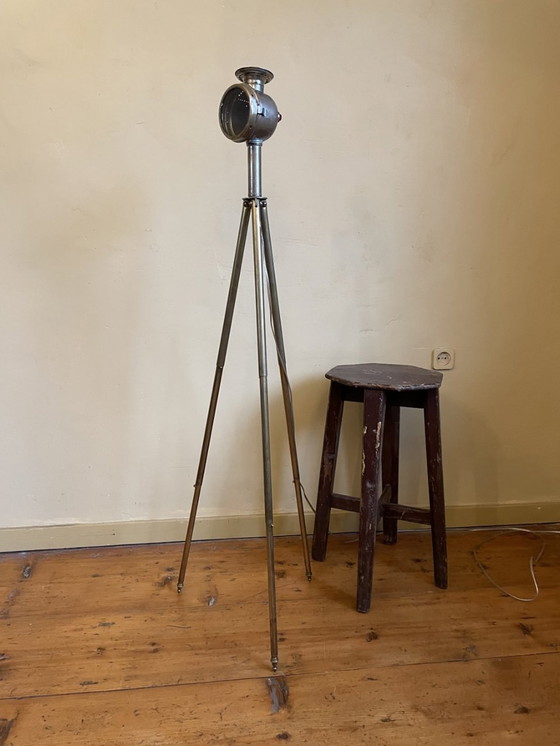 Image 1 of Floor Lamp Floor Lamp Standing Lamp On Old Brass Tripod Fsans