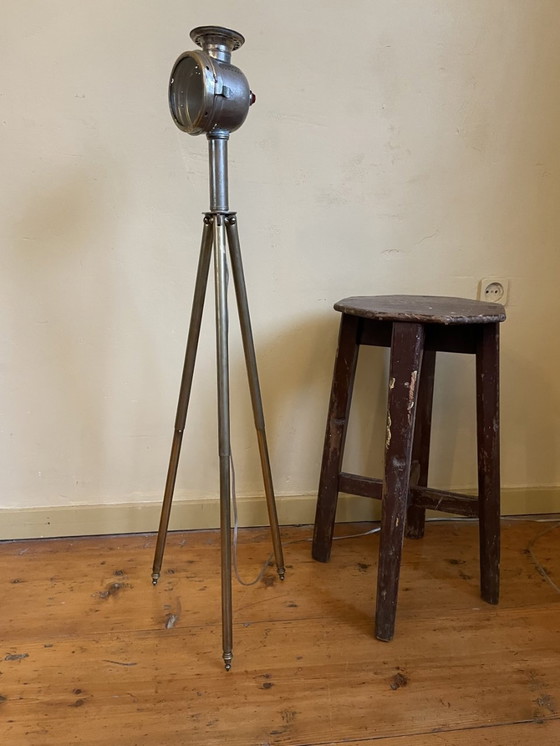 Image 1 of Floor Lamp Floor Lamp Standing Lamp On Old Brass Tripod Fsans