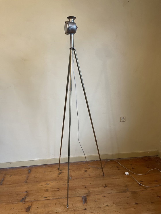 Image 1 of Floor Lamp Floor Lamp Standing Lamp On Old Brass Tripod Fsans