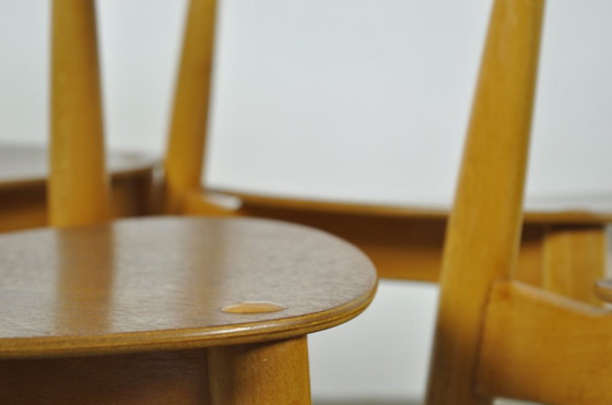 Image 1 of Fritz Hansen / Sillas de comedor &quot;Heart&quot; de haya y teca, FH4103 / Hans J. Wegner / Dinamarca, década de 1950