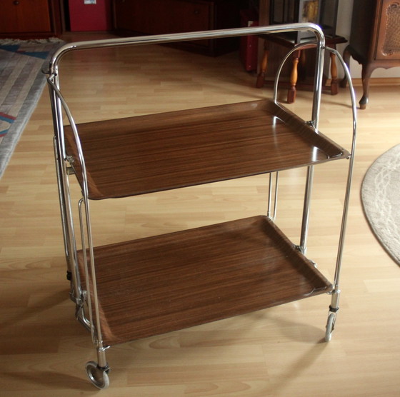 Image 1 of Tea trolley Serving trolley from the 1970s - Vintage - Folding