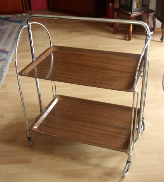 Image 1 of Tea trolley Serving trolley from the 1970s - Vintage - Folding