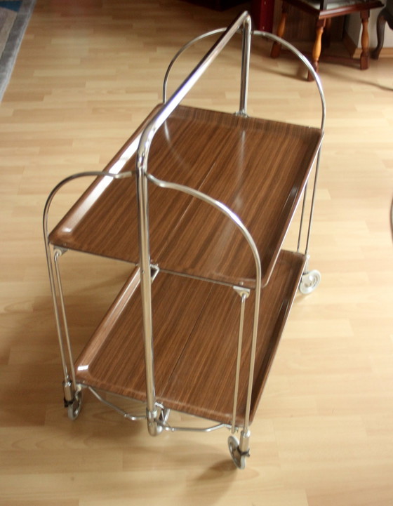Image 1 of Tea trolley Serving trolley from the 1970s - Vintage - Folding