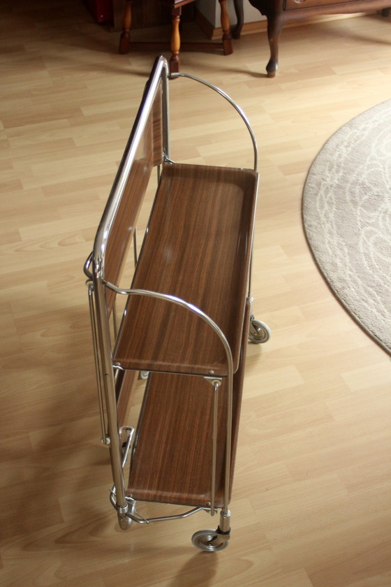 Image 1 of Tea trolley Serving trolley from the 1970s - Vintage - Folding