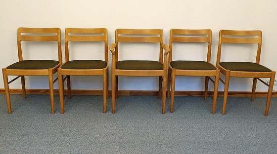 Image 1 of Vintage dining room set, light oak, design H. W. Klein for Bramin, Denmark 1960