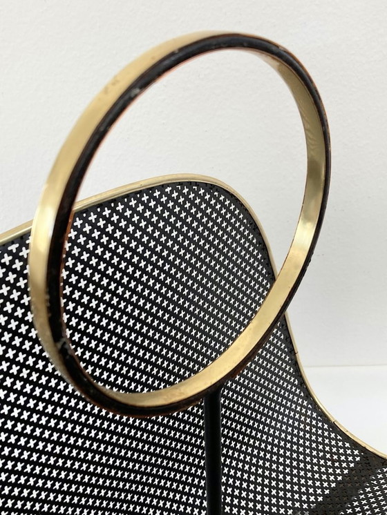 Image 1 of Magazine rack - Perforated metal - Brass - Attributed to Mathieu Matégot - 1950