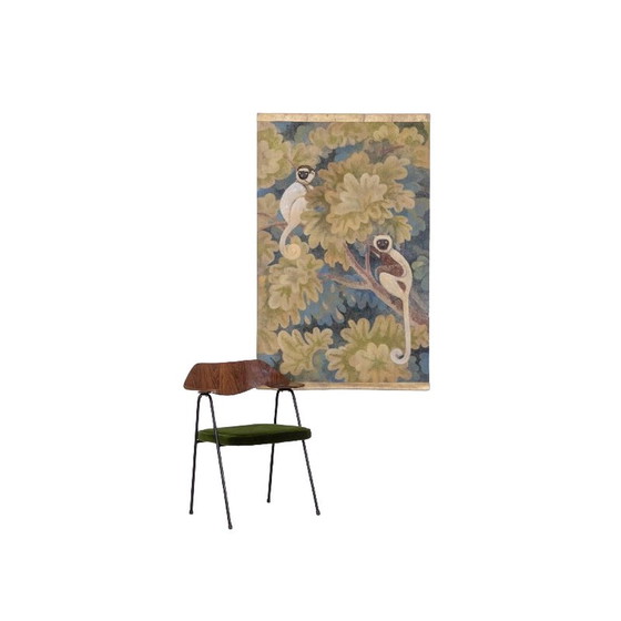 Image 1 of Vintage armchair in black metal and curved plywood by Robin Day, 1950