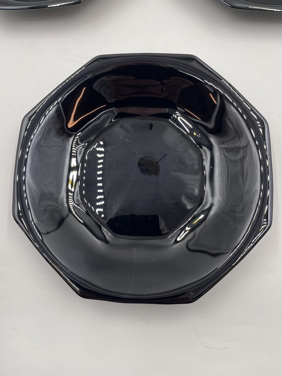 Image 1 of Set Of 6 Black Soup Plates