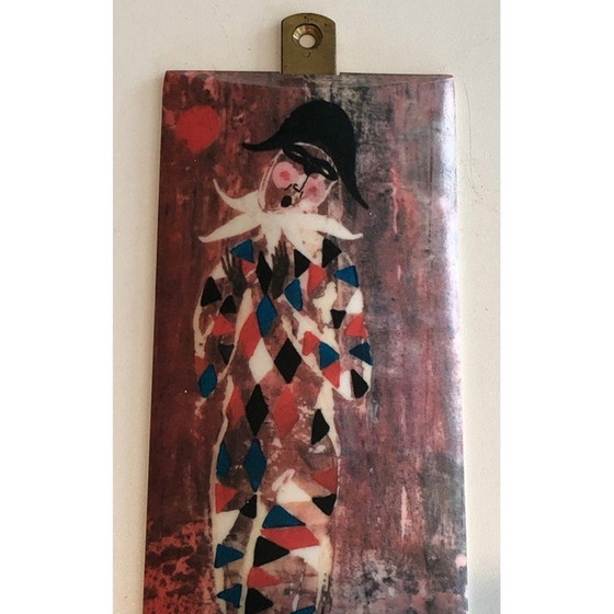 Image 1 of Pair of vintage coat hooks depicting characters from the Comedia Del Arte, 1970