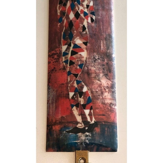 Image 1 of Pair of vintage coat hooks depicting characters from the Comedia Del Arte, 1970