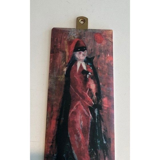 Image 1 of Pair of vintage coat hooks depicting characters from the Comedia Del Arte, 1970