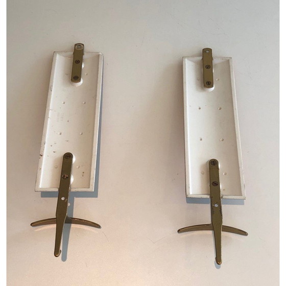 Image 1 of Pair of vintage coat hooks depicting characters from the Comedia Del Arte, 1970