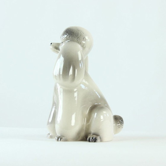 Image 1 of Vintage Poodle Statue in Porcelain by Jikohera Czechoslovakia 1960s