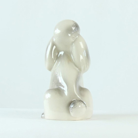 Image 1 of Vintage Poodle Statue in Porcelain by Jikohera Czechoslovakia 1960s