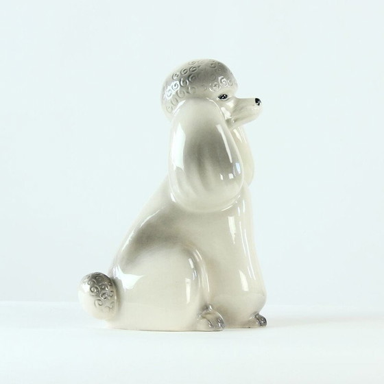 Image 1 of Vintage Poodle Statue in Porcelain by Jikohera Czechoslovakia 1960s