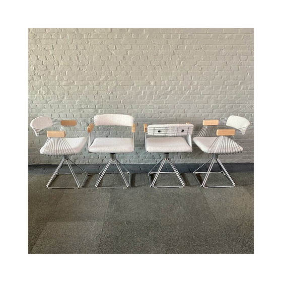 Image 1 of Vintage "Delta" aluminum and chrome dining set by Rudi Verelst for Delta