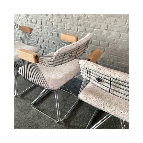Image 1 of Vintage "Delta" aluminum and chrome dining set by Rudi Verelst for Delta