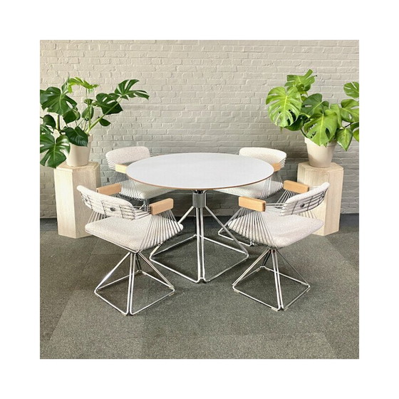 Image 1 of Vintage "Delta" aluminum and chrome dining set by Rudi Verelst for Delta