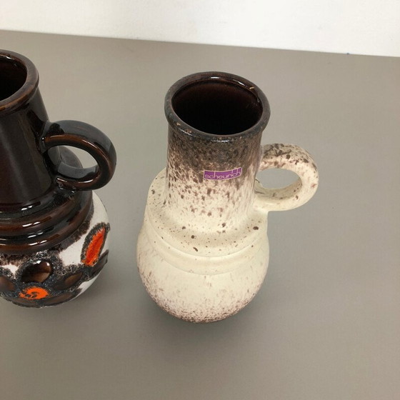 Image 1 of Set of 3 vintage fat lava ceramic vases for Scheurich, Germany 1970