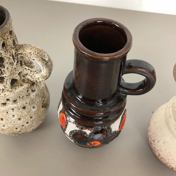 Image 1 of Set of 3 vintage fat lava ceramic vases for Scheurich, Germany 1970