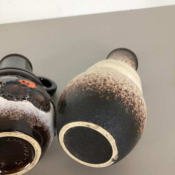 Image 1 of Set of 3 vintage fat lava ceramic vases for Scheurich, Germany 1970