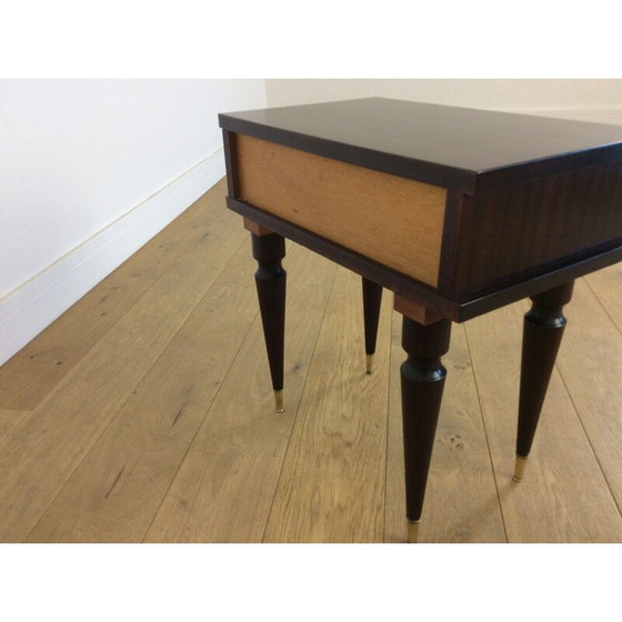 Image 1 of Pair of vintage mahogany and brass bedside tables, Italy 1960