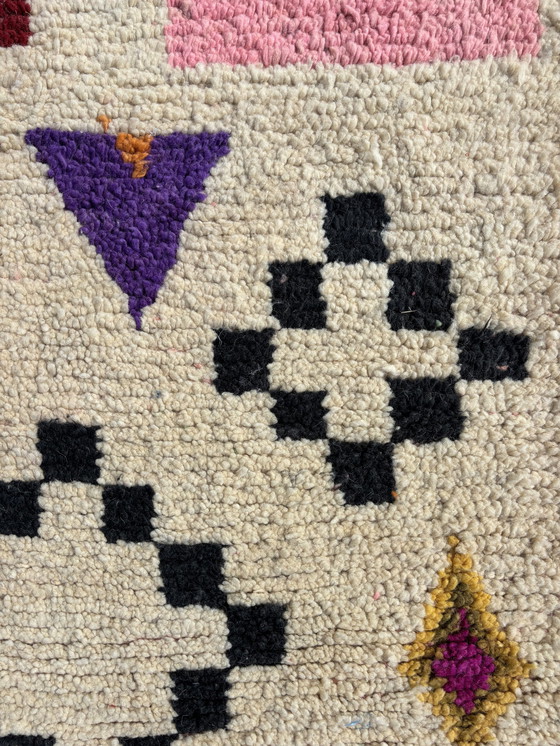 Image 1 of Modern handmade Berber rug with vibrant geometric patterns