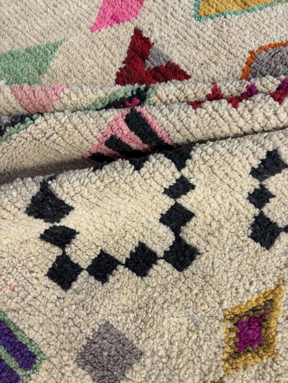 Image 1 of Modern handmade Berber rug with vibrant geometric patterns