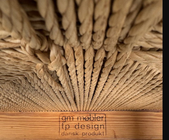 Image 1 of 6 sedie vintage in pino danese con cordoncino di carta di Tage Poulsen