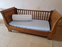 Teak wooden children's grow bed/bench