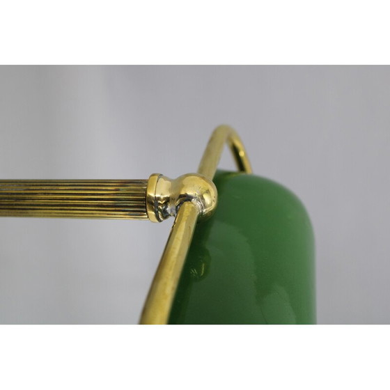 Image 1 of Vintage Art Deco brass banker's table lamp, Czechoslovakia 1930