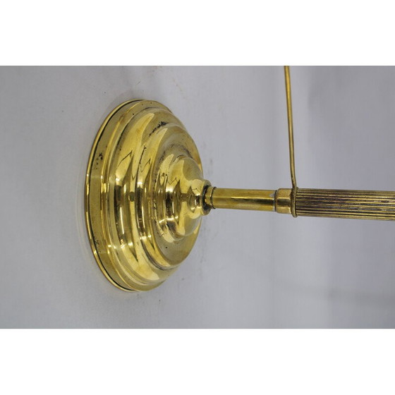 Image 1 of Vintage Art Deco brass banker's table lamp, Czechoslovakia 1930