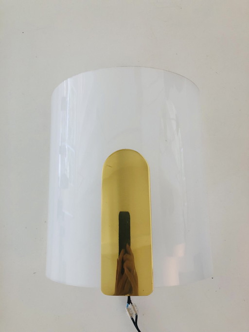 Metalarte Wall Lamp Mid - Century Brass And Acrylic Glass